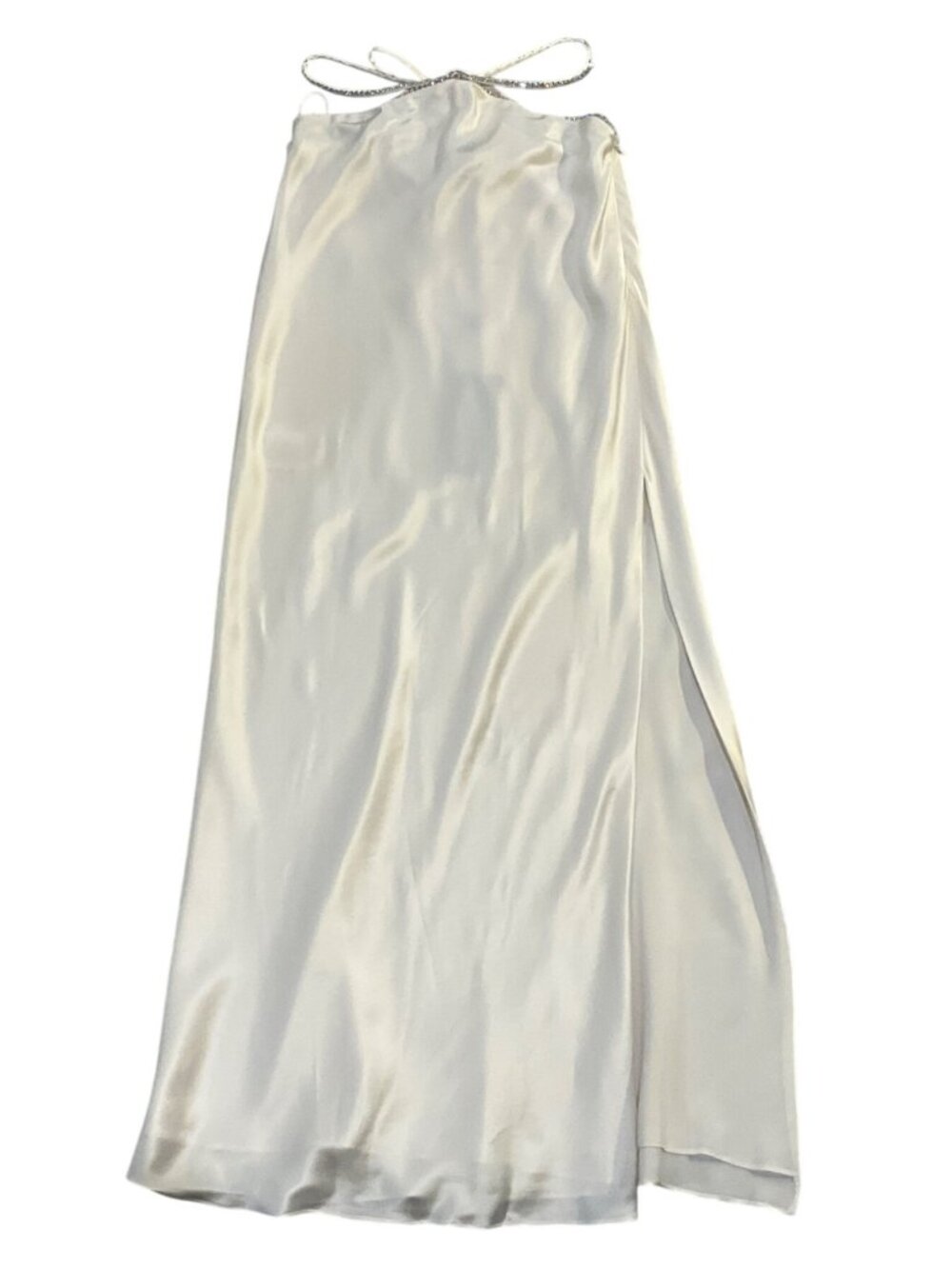 Michael Lo Sordo Crystalline Bias Maxi Skirt in White